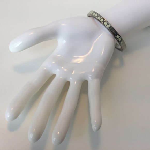 COACH Monogram Bracelet Cuff Silver/White - Picture 7 of 7